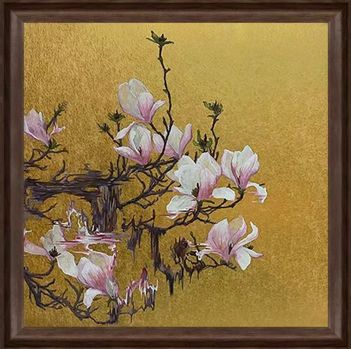 中古油画--玉兰花（支持定制尺寸）