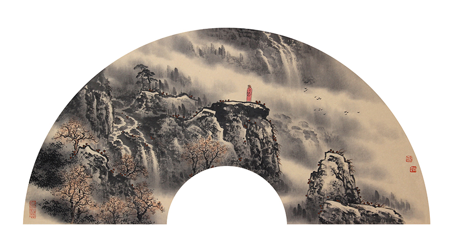 东崖观瀑图
