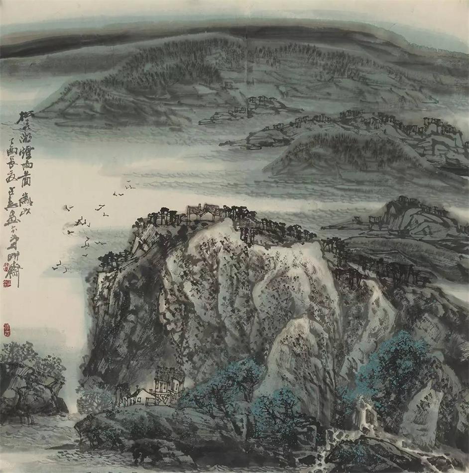 送花湖烟雨图