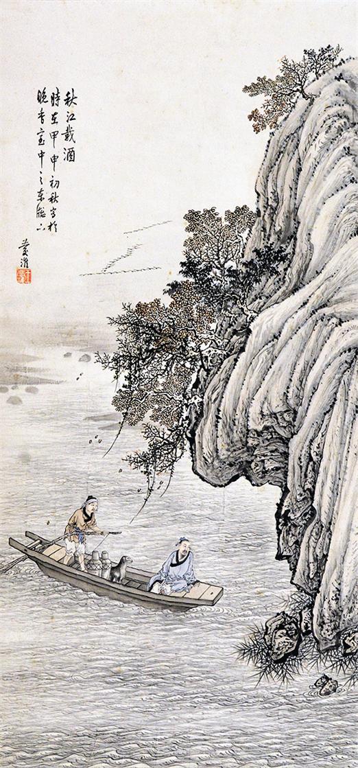 秋江载酒