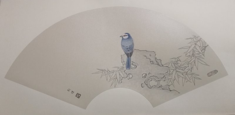 工笔扇面